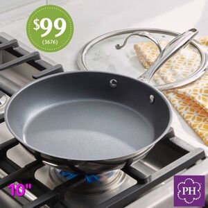 Non-Stick Gray Frying Pan with Lid